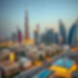 Stunning view of Dubai skyline with real estate properties