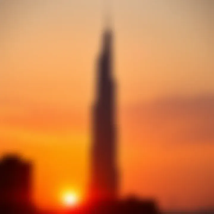 Sunset silhouette of Addax Tower
