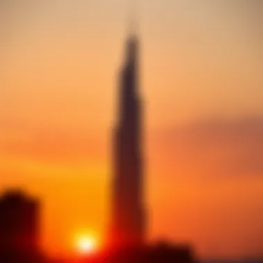Sunset Silhouette of Addax Tower Sunset silhouette of Addax Tower