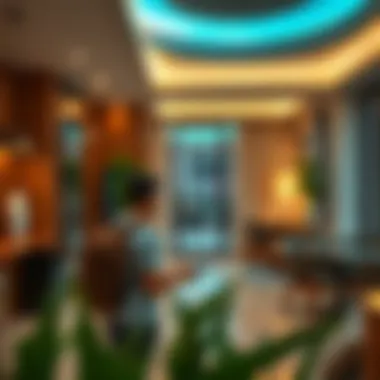 Traveler enjoying amenities at a budget hotel