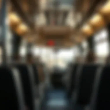 Comfortable Bus Interior for Ajman to Dubai Route Interior of a modern bus showcasing seating