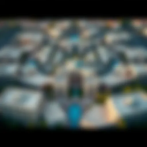 Aerial view of Al Gadheer showcasing its unique architecture