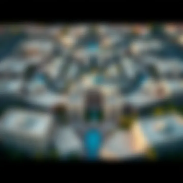 Aerial view of Al Gadheer showcasing its unique architecture