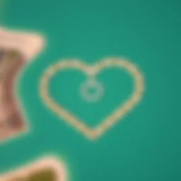 Aerial view of Al Qudra Love Lake showcasing heart-shaped design