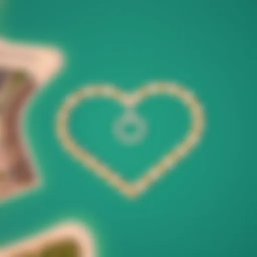 Aerial view of Al Qudra Love Lake showcasing heart-shaped design