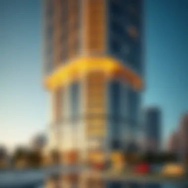 Architectural Beauty of Apricot Tower Stunning architectural view of Apricot Tower reflecting modern design