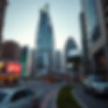 Arc Tower B Amidst Dubai's Urban Landscape The bustling urban environment surrounding Arc Tower B