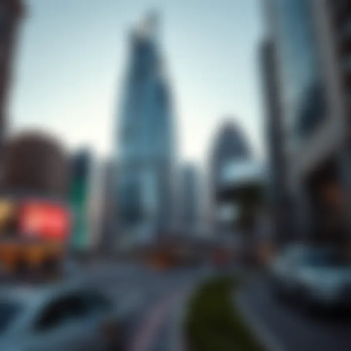 Arc Tower B Amidst Dubai's Urban Landscape The bustling urban environment surrounding Arc Tower B