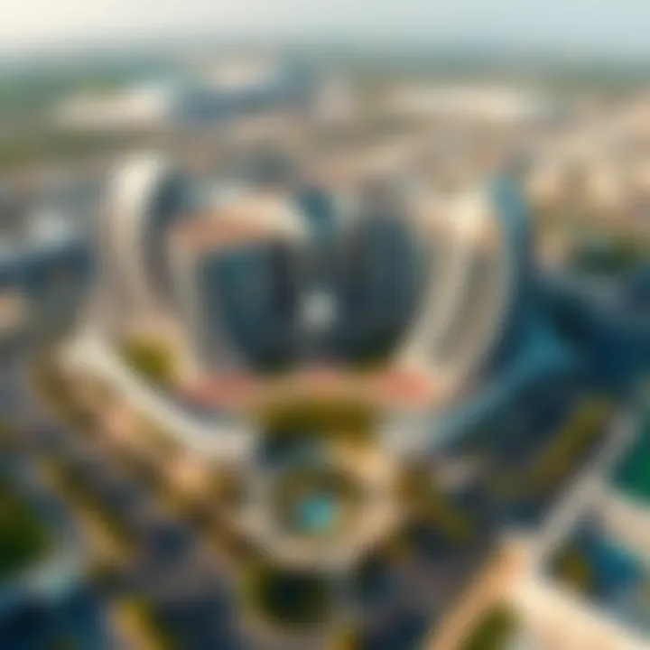 Stunning aerial view of Axis 8 Silicon Oasis showcasing the unique architectural design