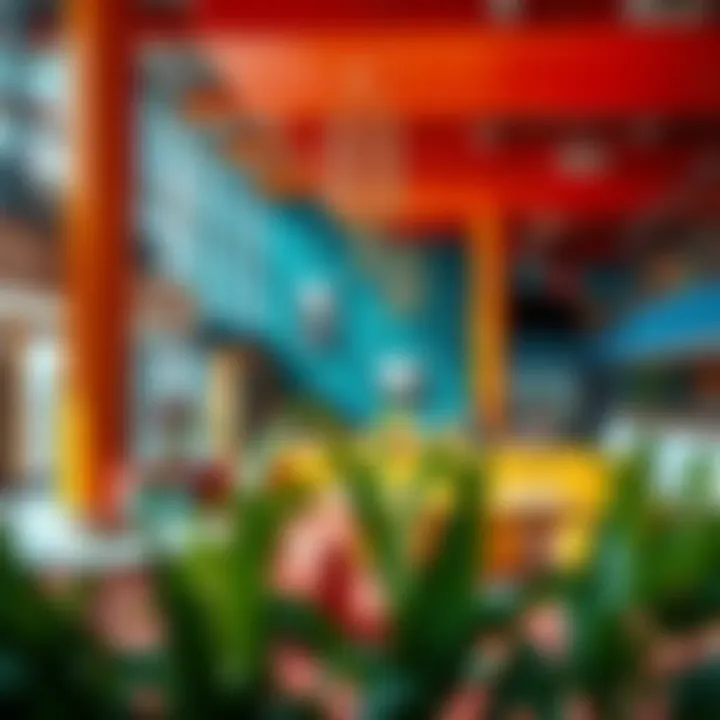 Vibrant community space within Axis 8 promoting interaction and creativity