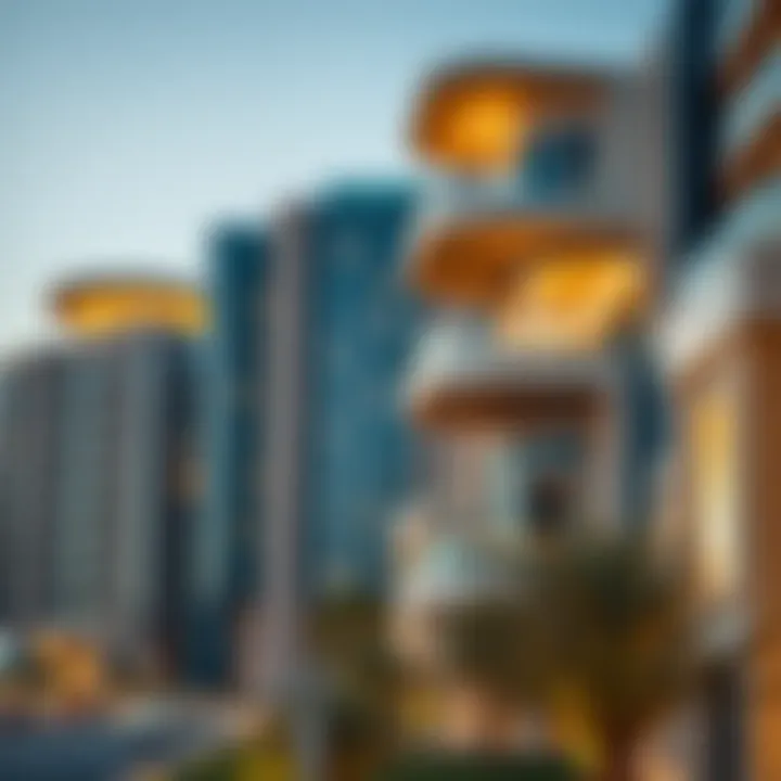 Architectural details of Aykon City's modern buildings