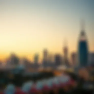 Stunning skyline of Aykon City at sunset