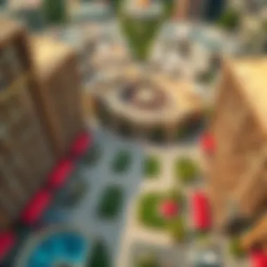 Baniyas Square Aerial Perspective Aerial view of Baniyas Square showcasing vibrant surroundings