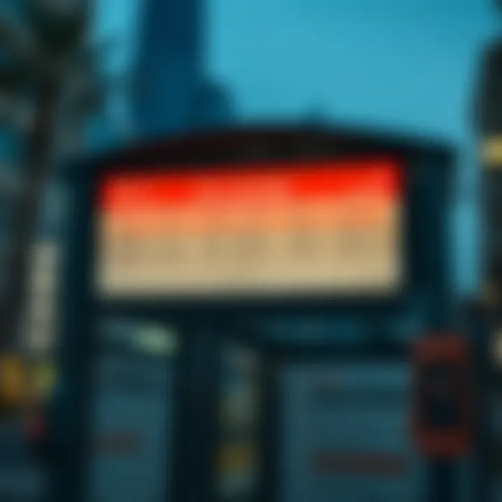 Dubai Bus Stop Schedule Close-up view of a bus stop in Dubai with schedule information displayed