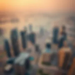 Aerial view of Business Bay showcasing modern skyscrapers