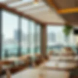 Scenic view of a café overlooking the marina