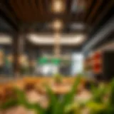 A modern cafeteria interior showcasing a cozy atmosphere with unique decor