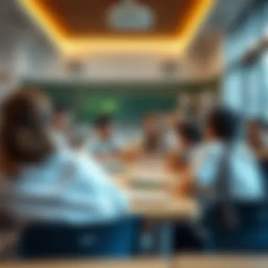 Classroom environment with students engaged in collaborative learning