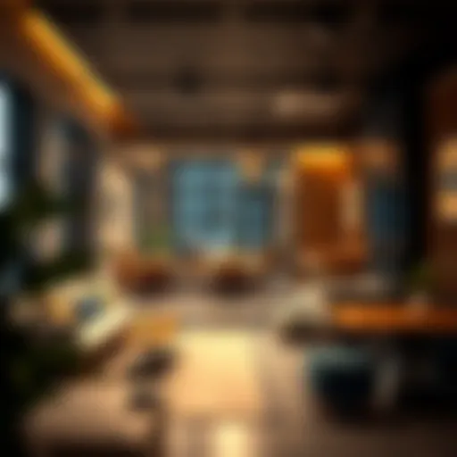 Stylish Interiors of Coliving Spaces A modern coliving space showcasing stylish interiors and communal areas