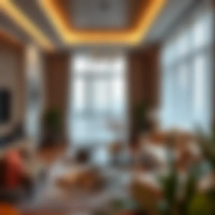 Cozy living room interior highlighting spaciousness and comfort Cozy living room interior of a flat