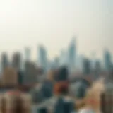 Panoramic view of Dubai skyline highlighting residential buildings