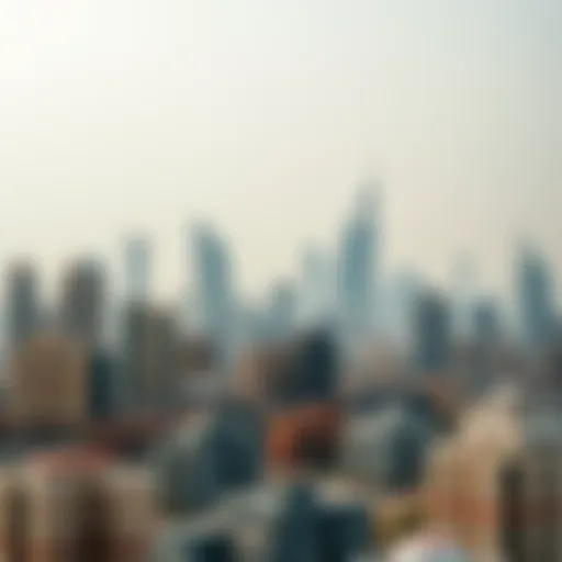 Panoramic view of Dubai skyline highlighting residential buildings