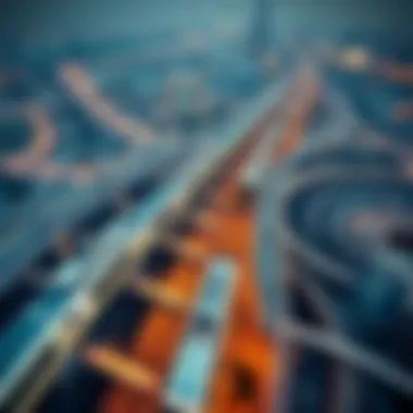 Aerial view showcasing the extensive Dubai Metro network