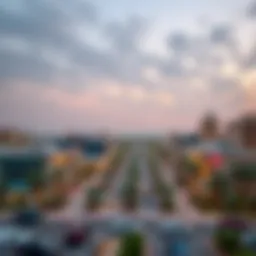 Panoramic view of Al Qusais commercial district