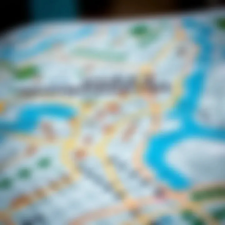 Map highlighting vibrant neighborhoods in Dubai