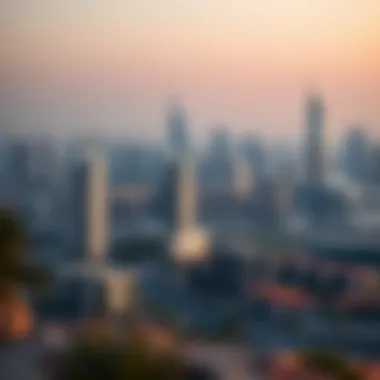 Dubai skyline with real estate developments