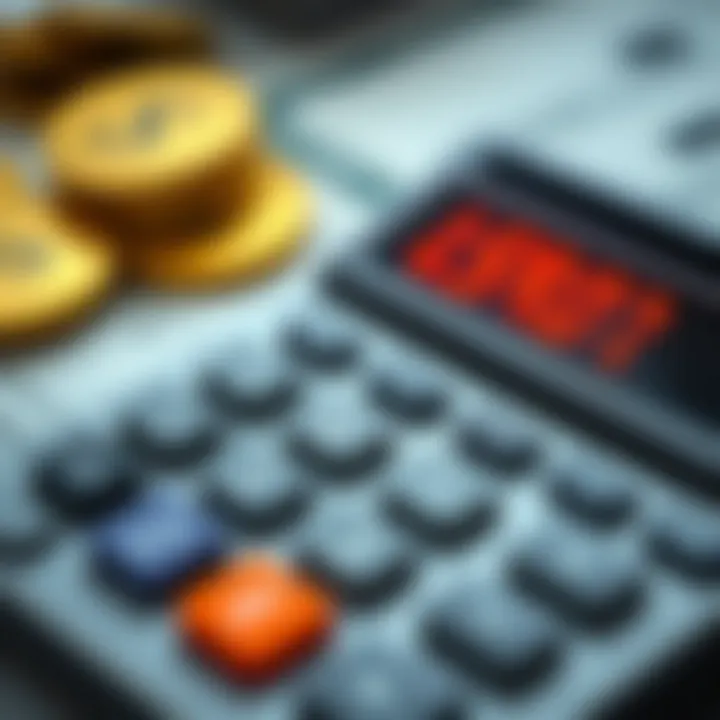 Financial calculator with currency symbols