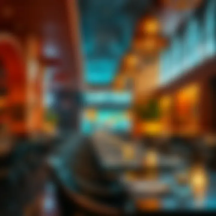 Vibrant Dining Atmosphere The vibrant atmosphere of Last Exit Khawaneej's dining area