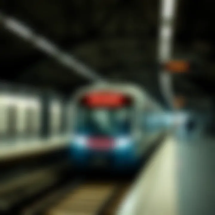 Metro Train Arriving at a Station Metro train arriving at a station