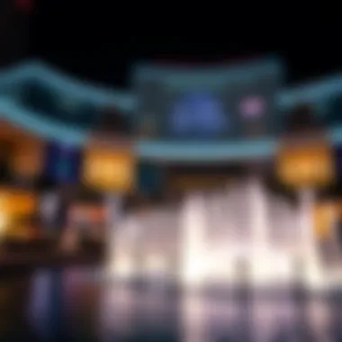 Architectural View at Night Architectural view of the Dubai Mall Fountain at night