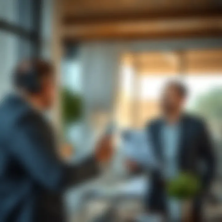 Real estate agent discussing options with clients