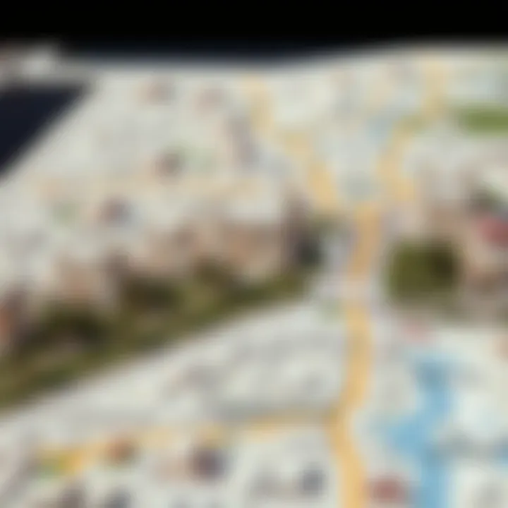 Neighborhood Map for 2BHK Rentals Map of Dubai highlighting popular neighborhoods for 2BHK rentals