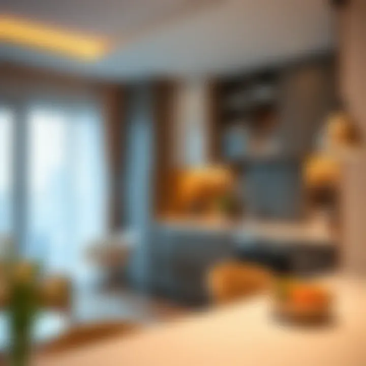 Stylish Kitchen in 2BHK Rental Stylish kitchen layout in a Dubai 2BHK rental