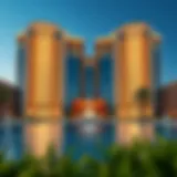 Stunning exterior view of Address Marina Hotel showcasing its unique architectural style