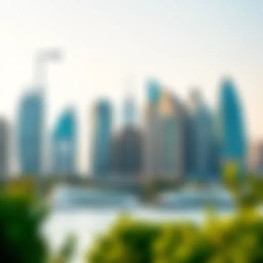 Modern Architecture in Dubai's Skyline Stunning skyline view showcasing modern architecture in Dubai