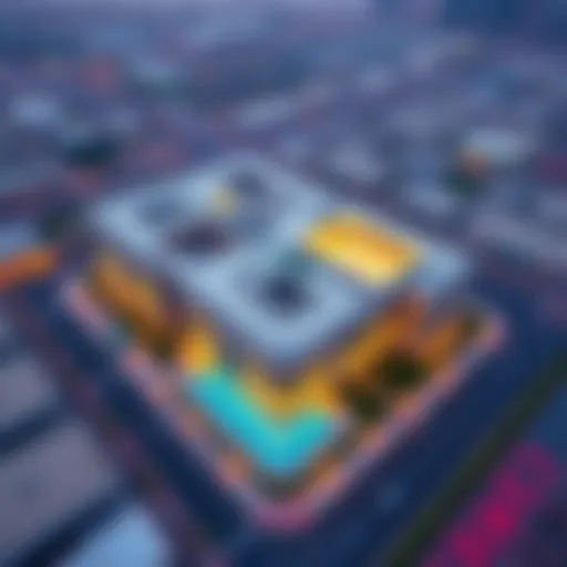 Aerial Perspective of Al Fajer Business Center Aerial view of Al Fajer Business Center showcasing its modern architecture and layout.