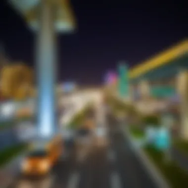 Accessibility and Infrastructure Surrounding Al Fajer Surrounding infrastructure of Al Fajer Business Center highlighting accessibility and transport links.