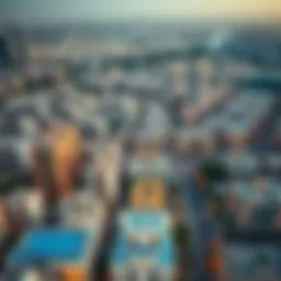 Aerial view of النعيميه showcasing residential and commercial buildings