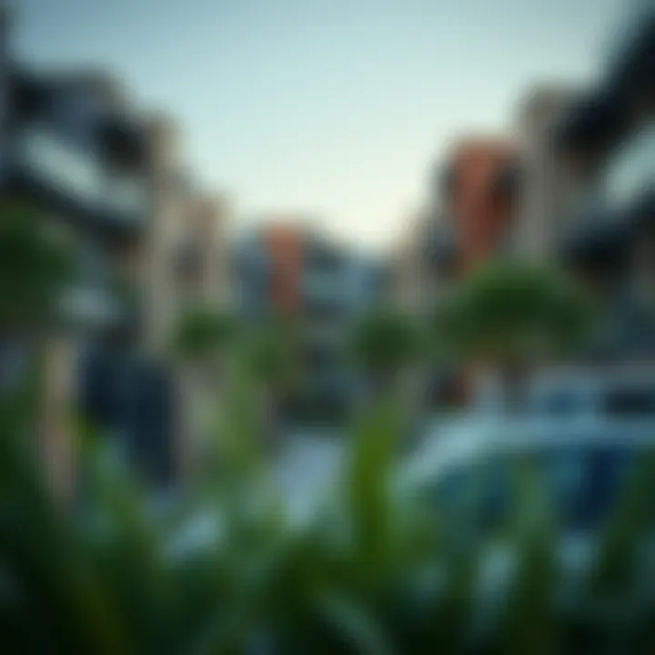 Contemporary Residential Architecture in Al Shamil Qusais Modern residential buildings in Al Shamil Qusais with greenery