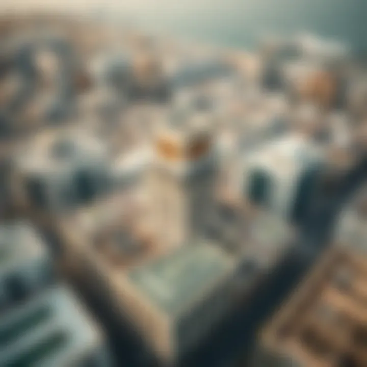 Aerial View of Bur Dubai with Al Zarooni Building Aerial view of Bur Dubai featuring Al Zarooni Building as a centerpiece