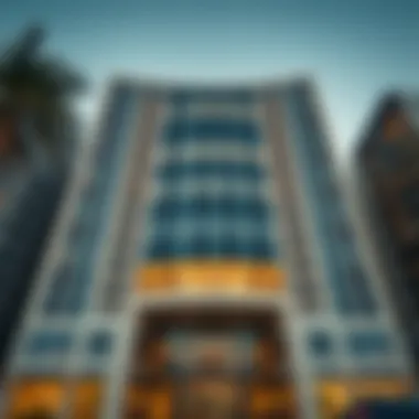 Architectural Marvel of Al Zarooni Building Stunning facade of Al Zarooni Building showcasing modern architecture