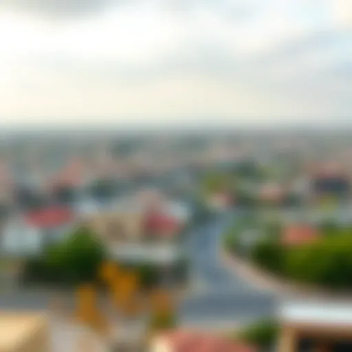 Panoramic view of بني ياس شرق highlighting residential areas and amenities