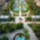 Aerial view of Barsha Park showcasing its lush greenery