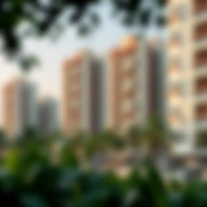 Residential buildings surrounding Barsha Park highlighting real estate potential