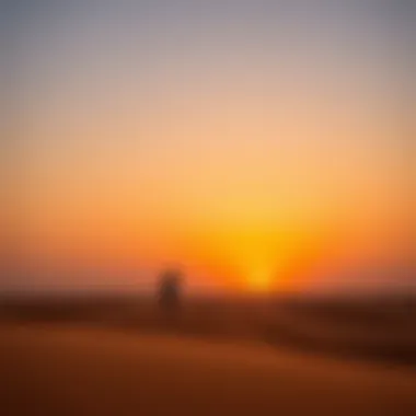 Sunset over the expansive desert showcasing the beauty of Batain Liwa