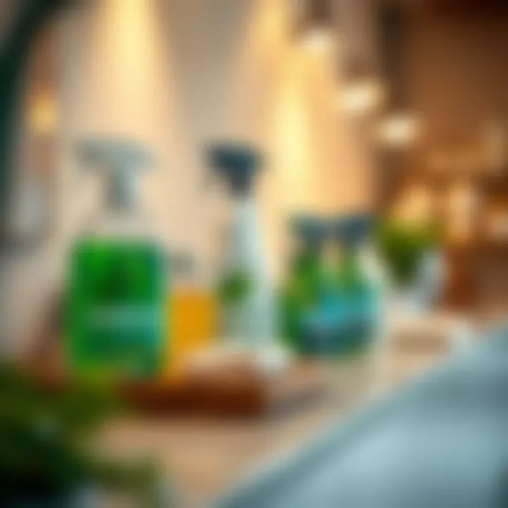 Eco-friendly cleaning products on display